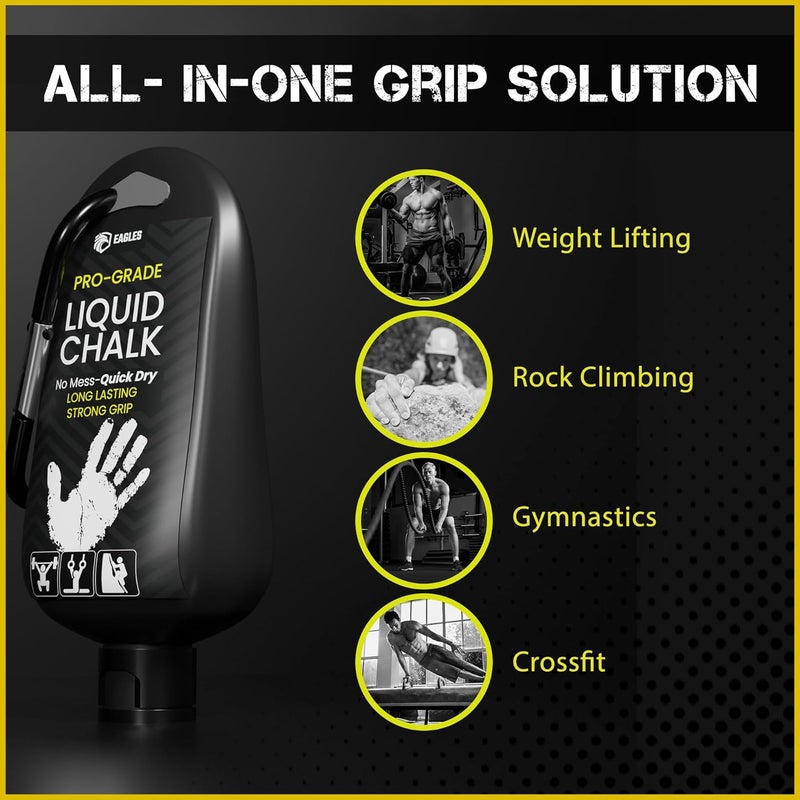 Eagle's Pro Grade Gym Liquid Chalk 50, 120 or 280ml Mess-Free Chalk for Weightlifting, Gymnastics Rock Climbing, Pole Grip, Sports Dries in Seconds - Sweat-Resistant and Long Lasting - Image 4